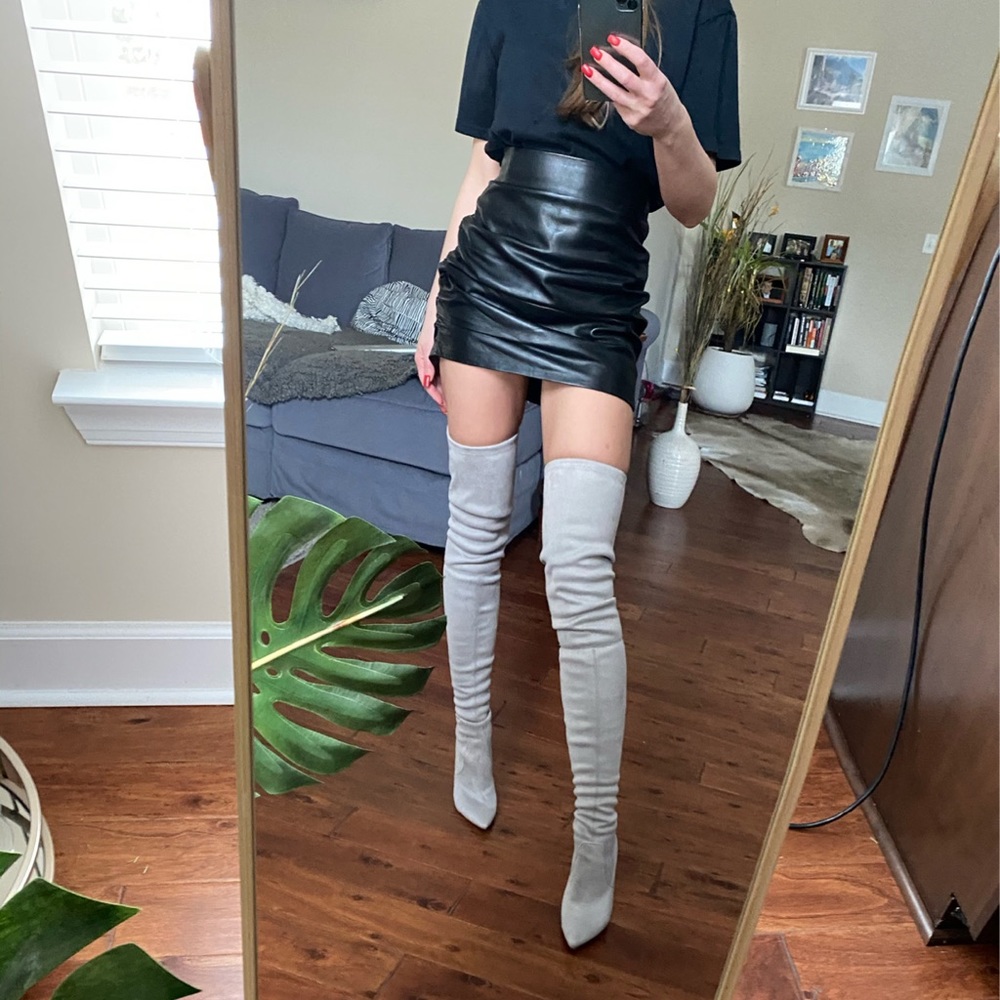 COPY - Steve Madden over the knee light grey boots